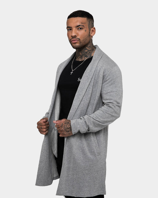 Saint Morta Coffin Party Longline Cardigan Grey Marle