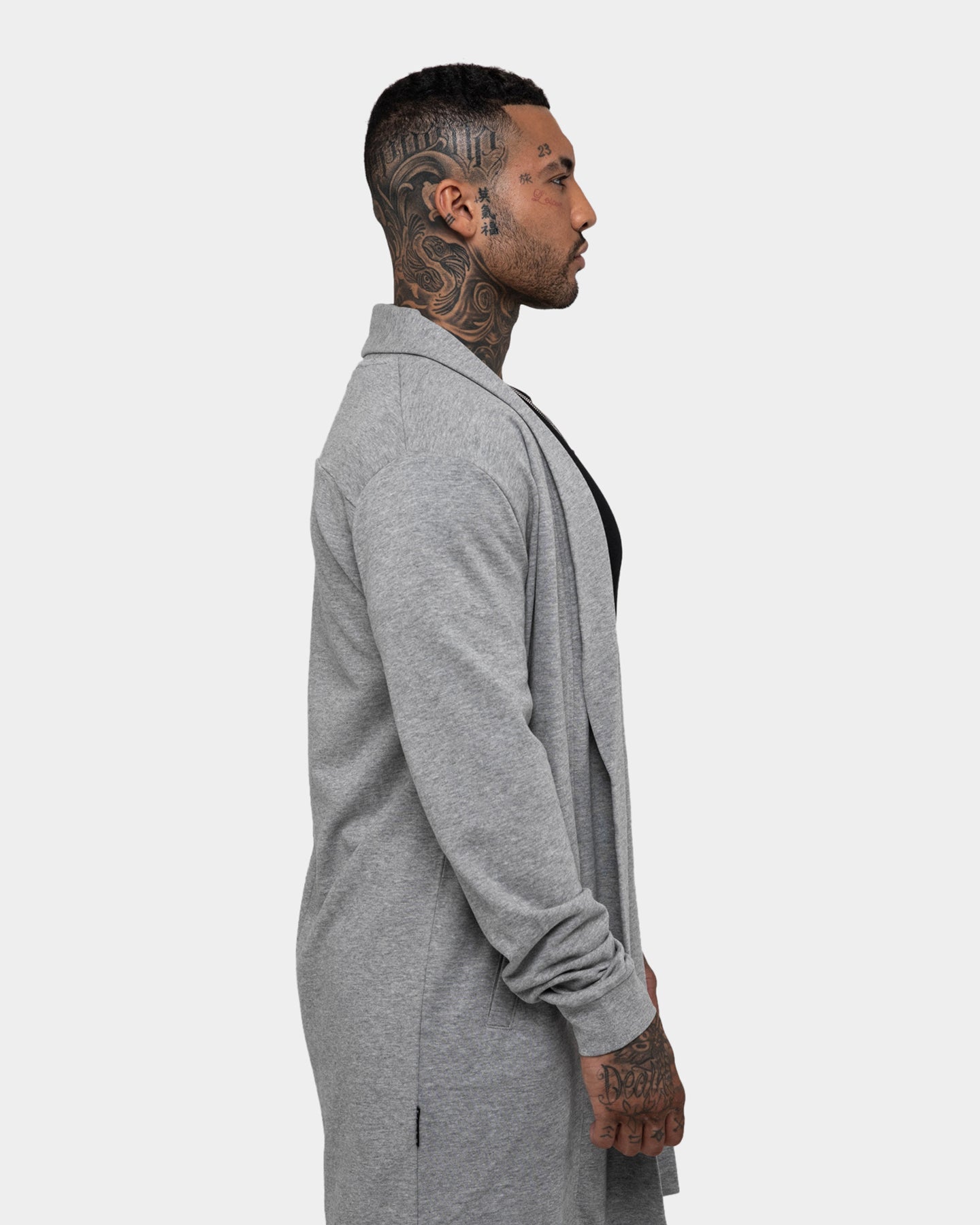 Saint Morta Coffin Party Longline Cardigan Grey Marle