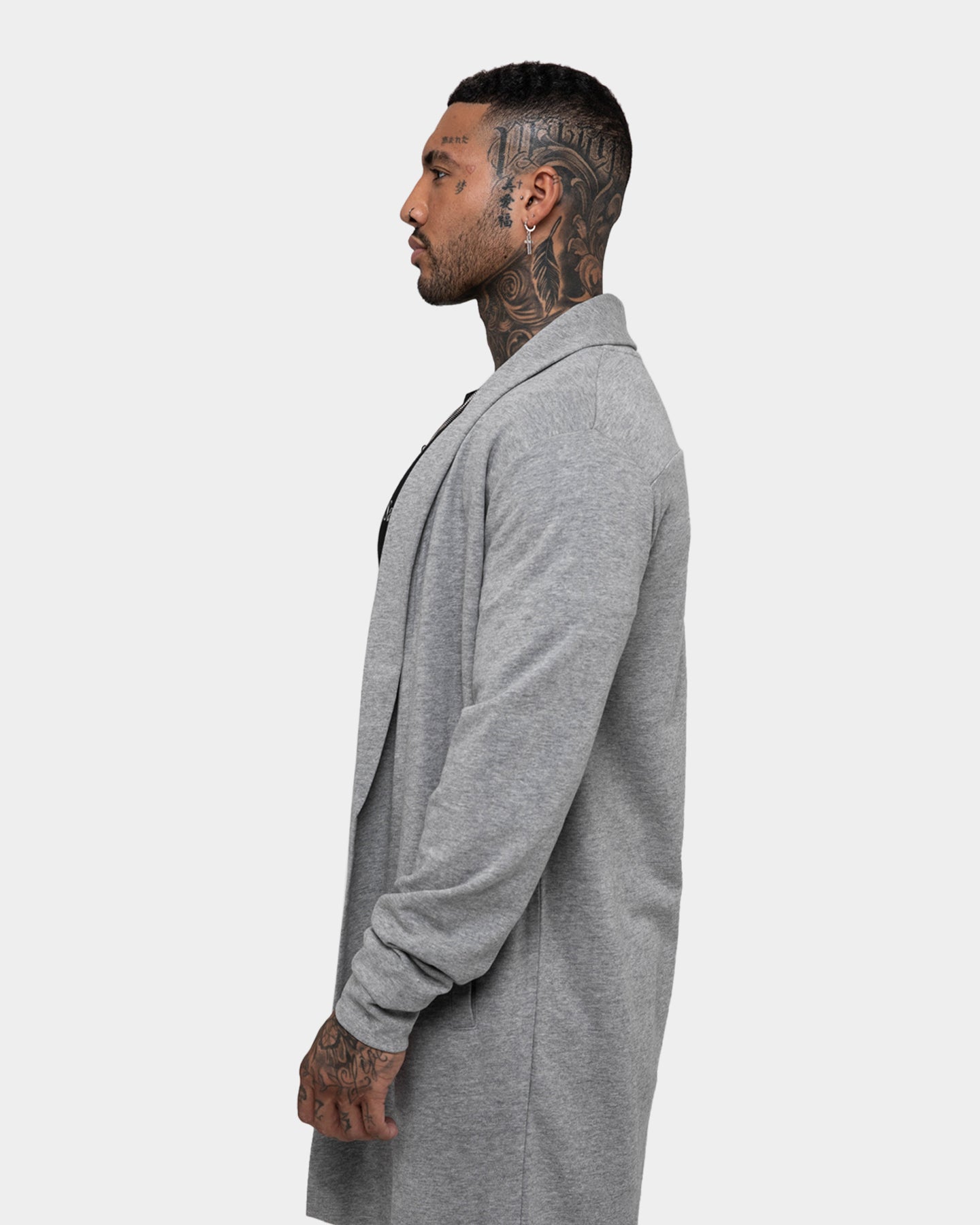 Saint Morta Coffin Party Longline Cardigan Grey Marle