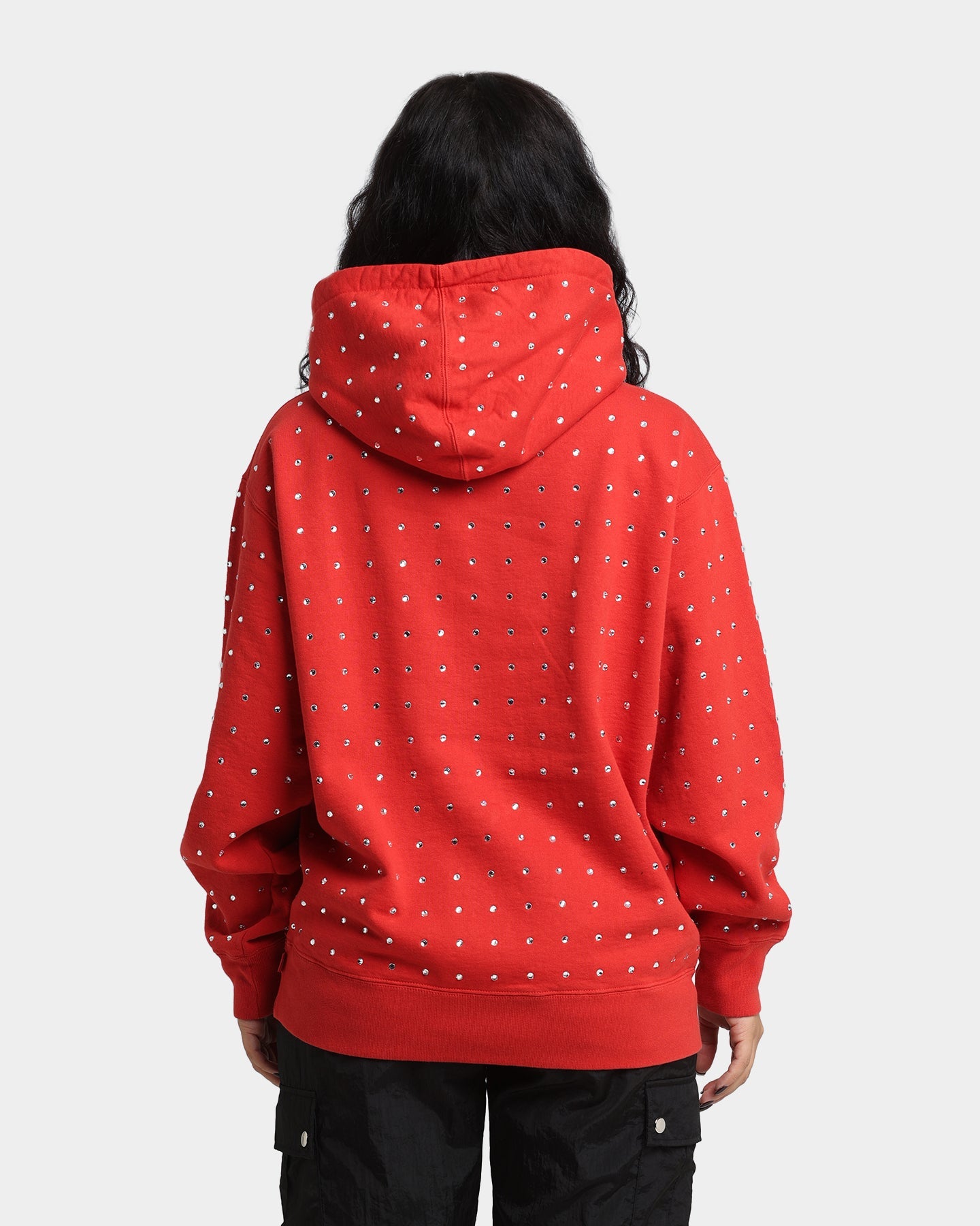 Supreme Rhinestone Hoodie Sweatshirt Burnt Red