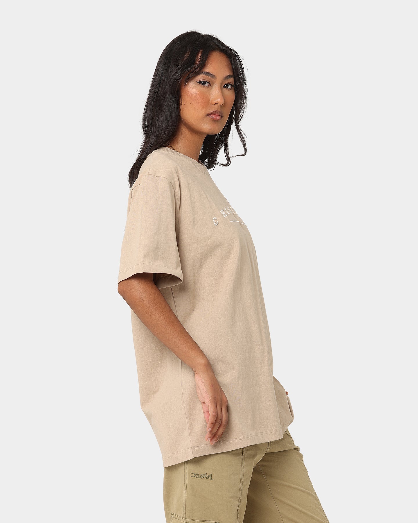 Champion Women's Heritage Double Collar T-Shirt Cafe Latte