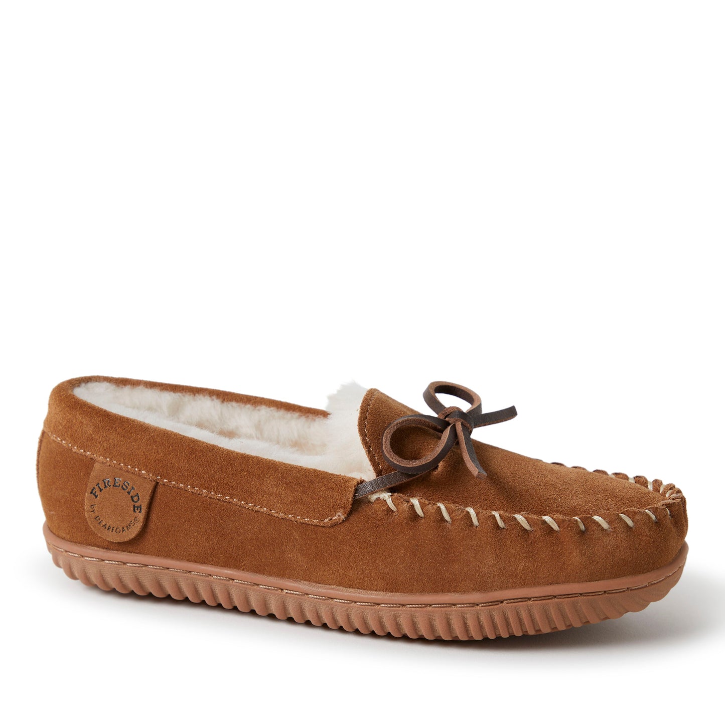 Fireside by Dearfoams Women's Alice Springs Shearling Water Resistant Indoor/Outdoor Moccasin Slipper