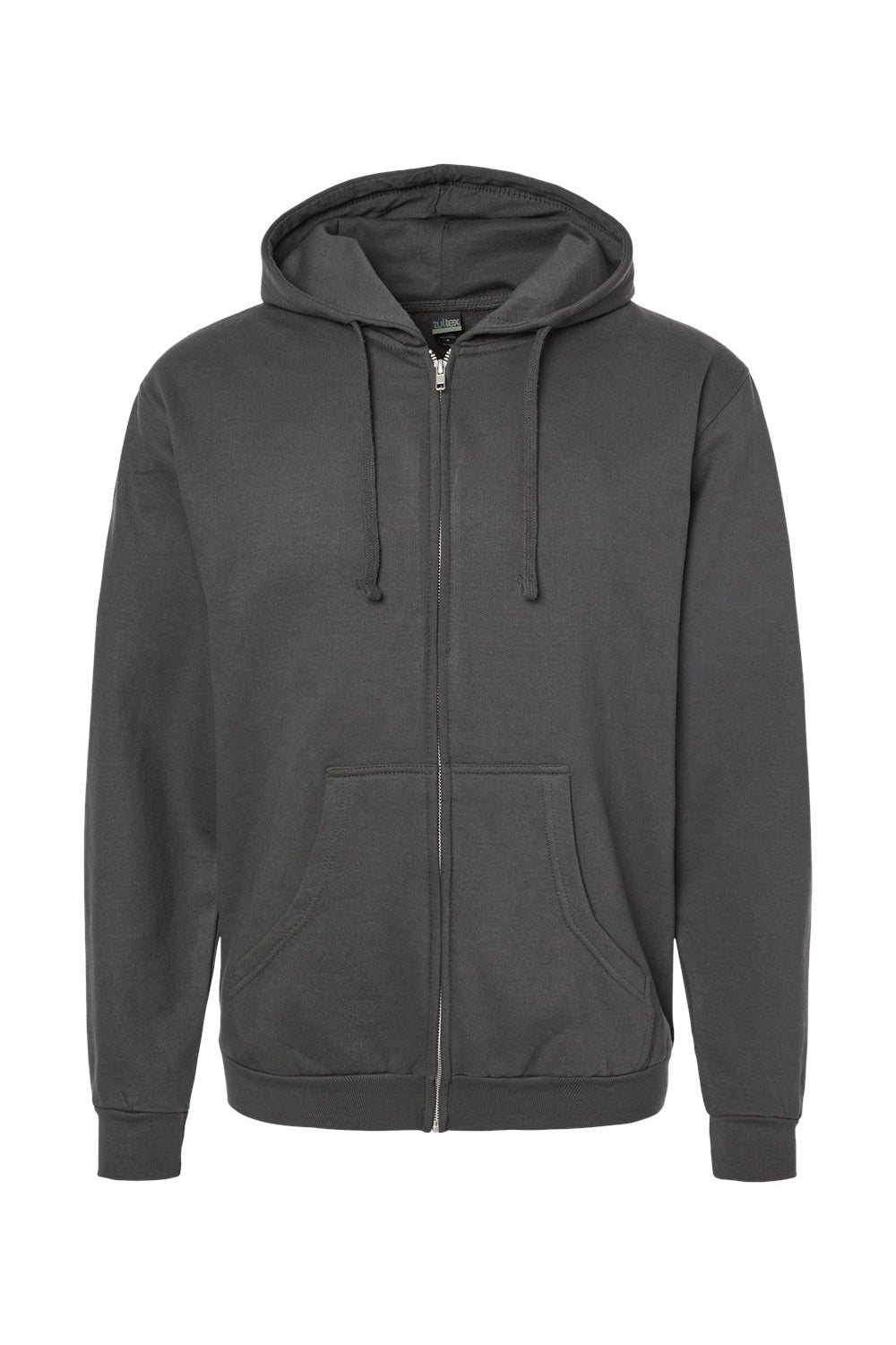 Tultex Mens Full Zip Hooded Sweatshirt Hoodie - Charcoal Grey - NEW