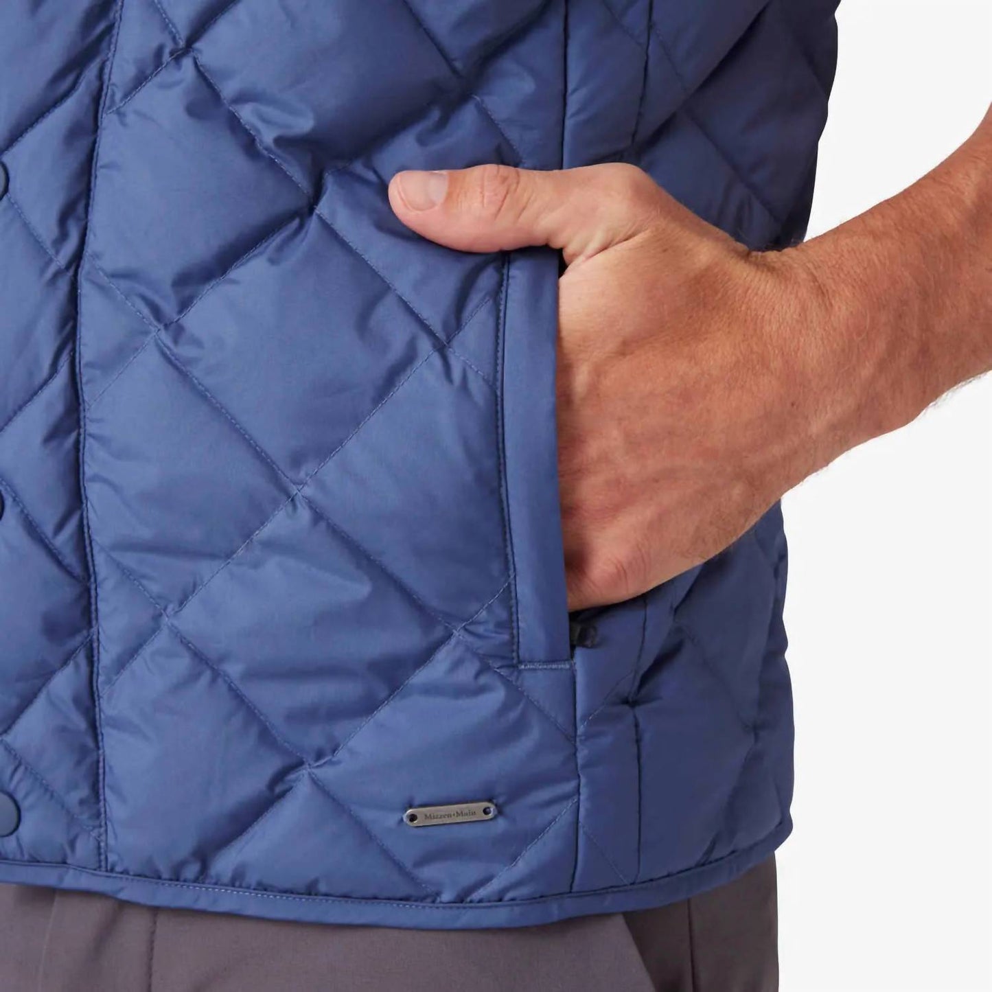 Belmont Quilted Vest In Coastal Fjord Solid