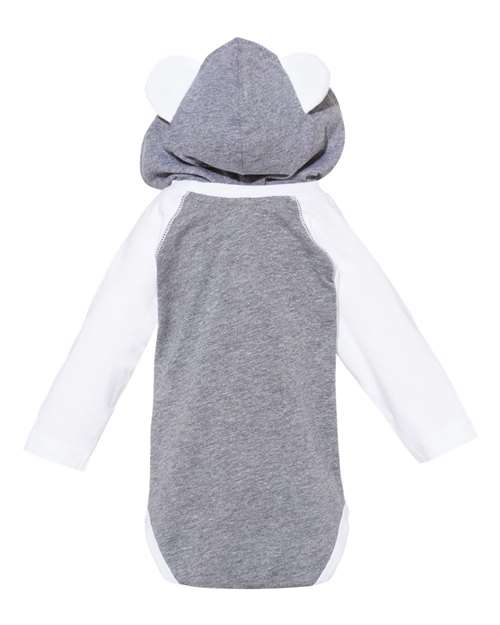 Rabbit Skins Fine Jersey Infant Character Hooded Long Sleeve Bodysuit with Ears