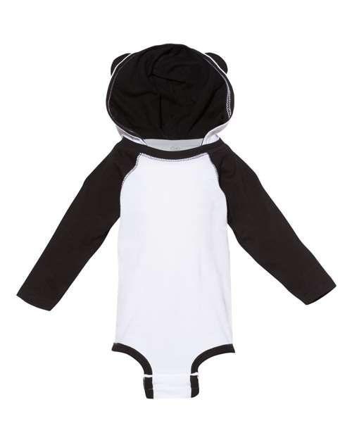 Rabbit Skins Fine Jersey Infant Character Hooded Long Sleeve Bodysuit with Ears