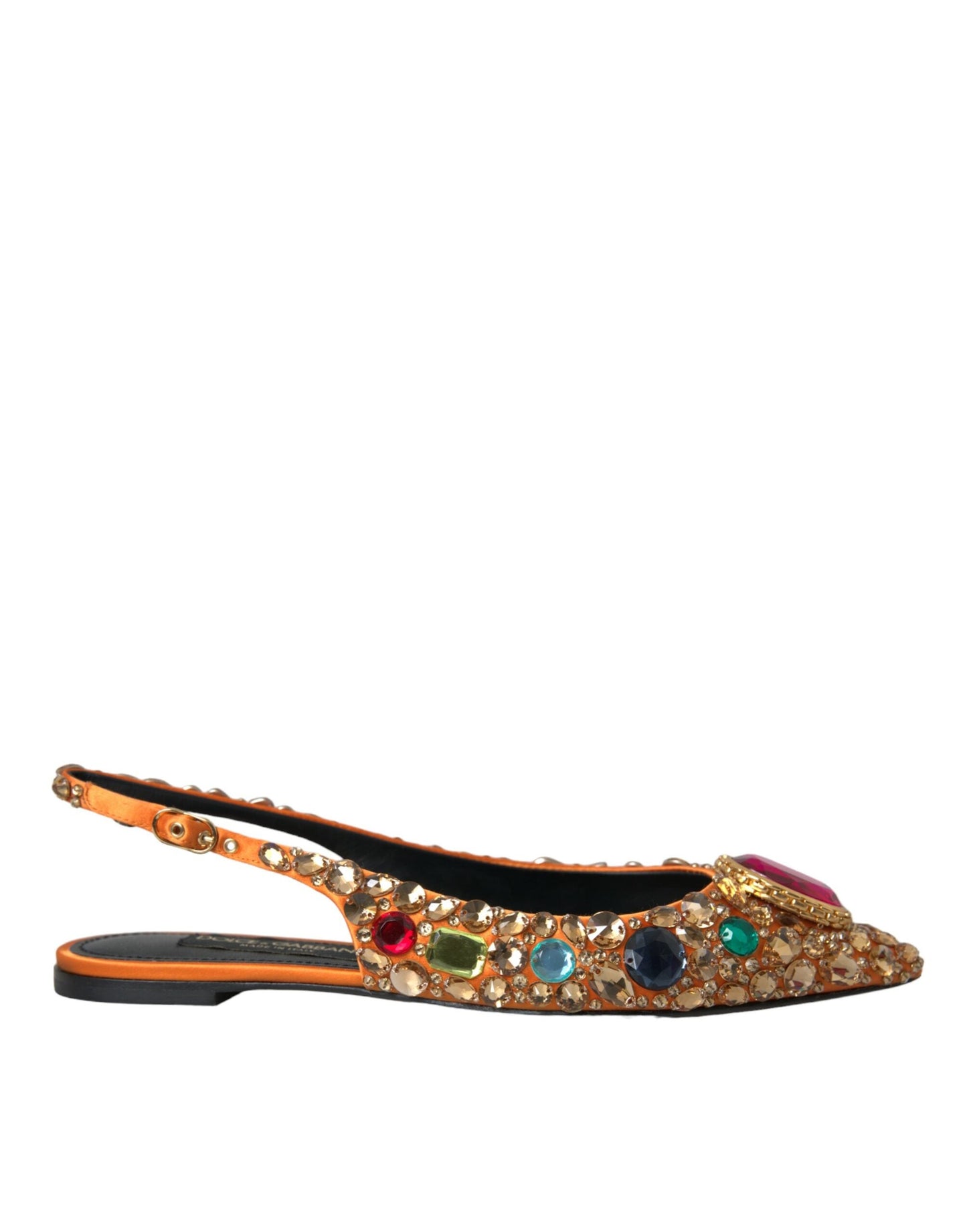 Dolce & Gabbana  Satin Crystals Flats Sandals Women's Shoes