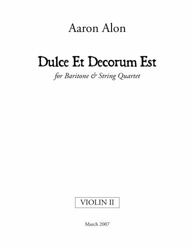 Dulce Et Decorum Est- Violin II Part