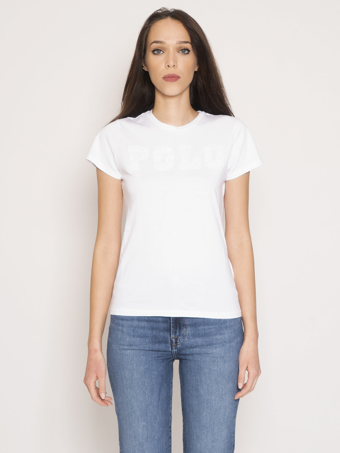 T-shirt con Ricamo Bianco