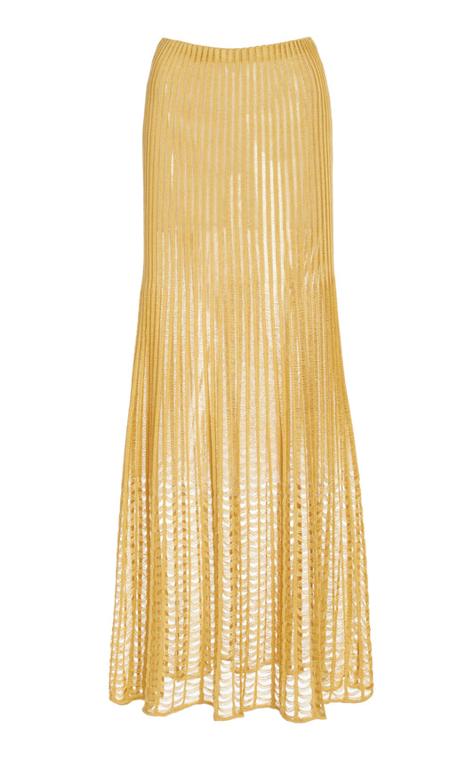 Althea Knit Skirt in Gold Shappe Silk