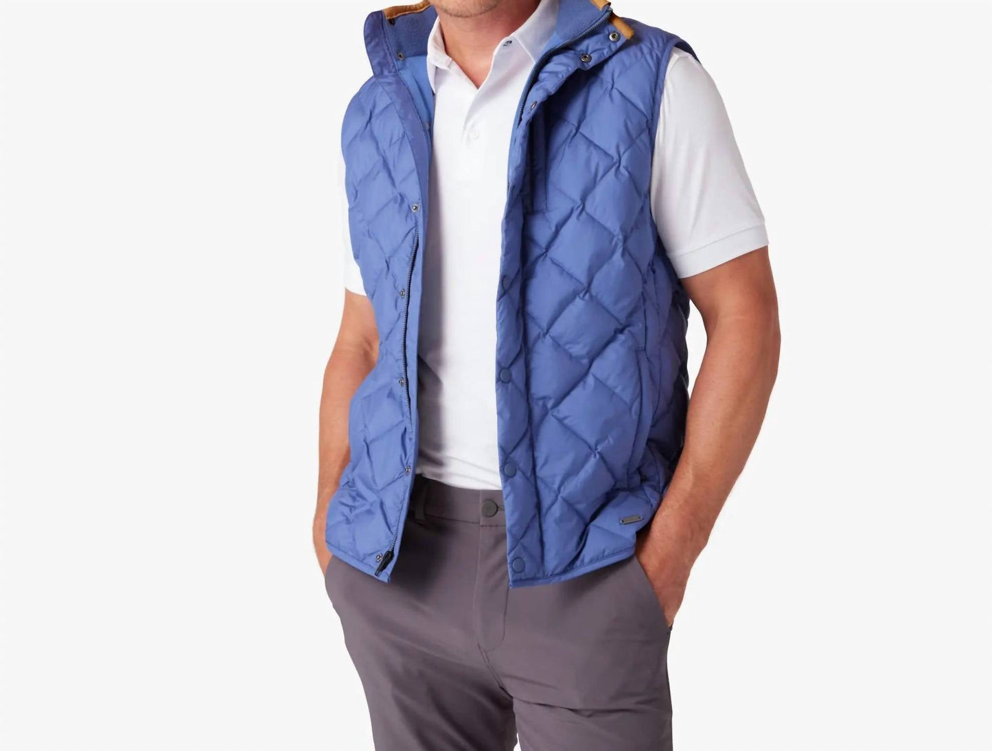 Belmont Quilted Vest In Coastal Fjord Solid