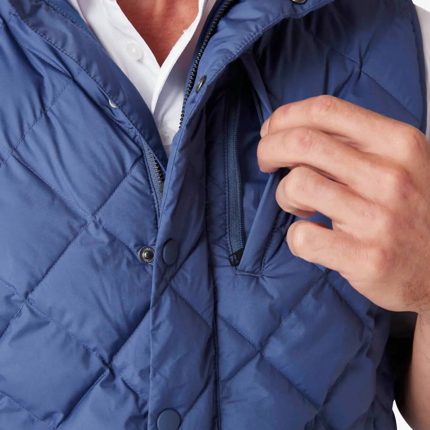 Belmont Quilted Vest In Coastal Fjord Solid