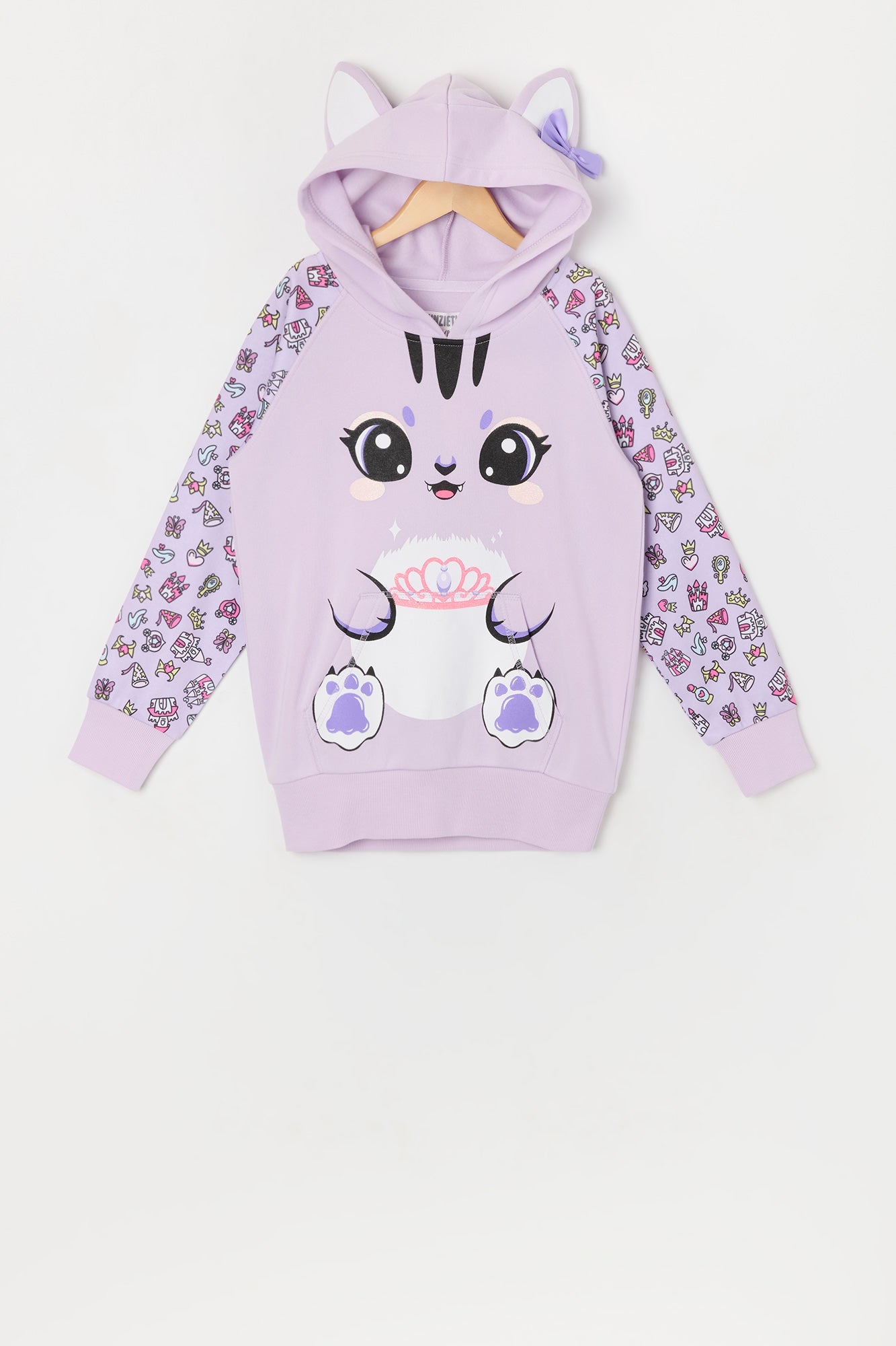 Girls Princess Kitty Character Hoodie