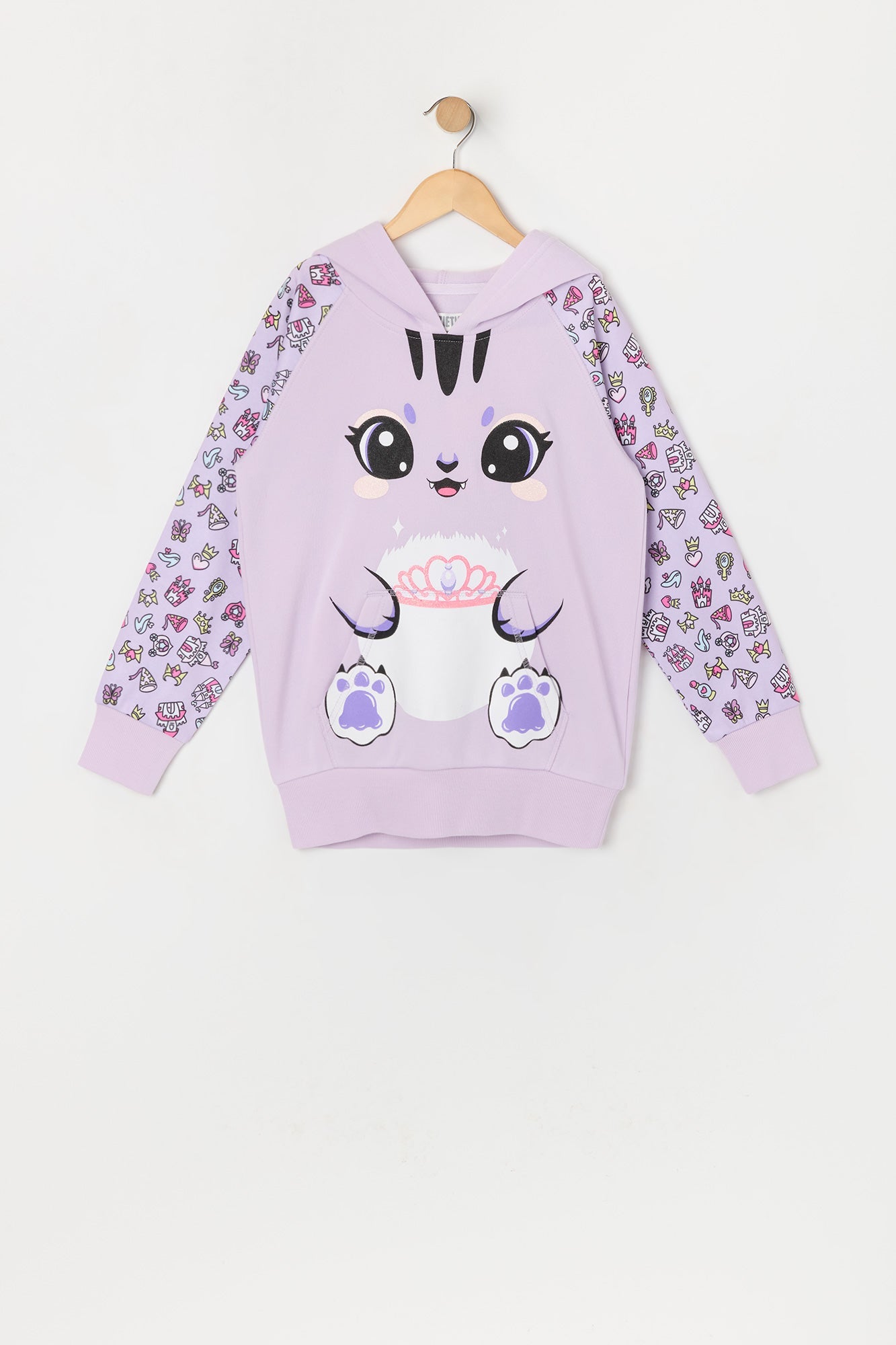 Girls Princess Kitty Character Hoodie