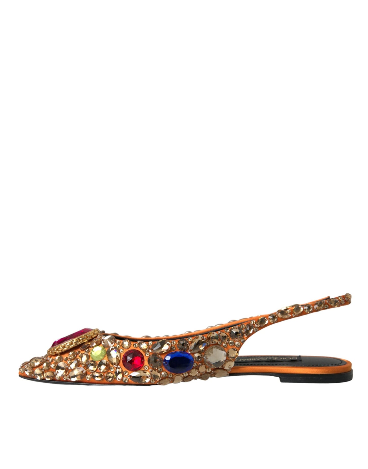 Dolce & Gabbana  Satin Crystals Flats Sandals Women's Shoes