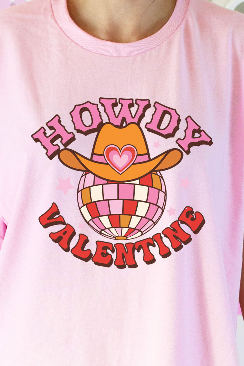 Cowboy Hat Howdy Valentine Short Sleeve Relaxed Fit T-Shirt