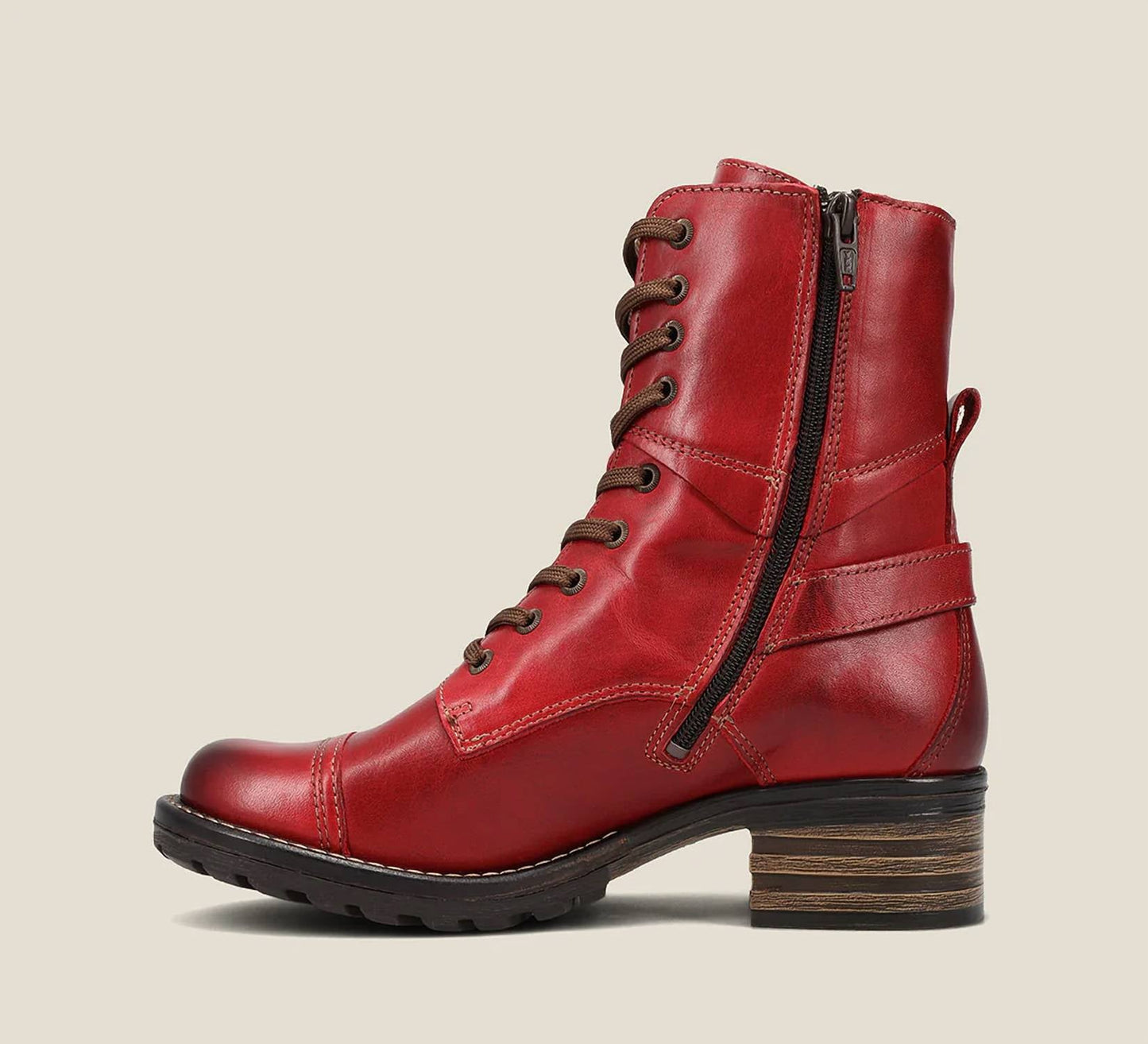 Women's Crave Leather Boots In Classic Red