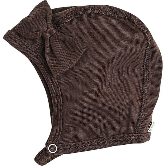 Racing Kids Baby Beanie Bow Brown