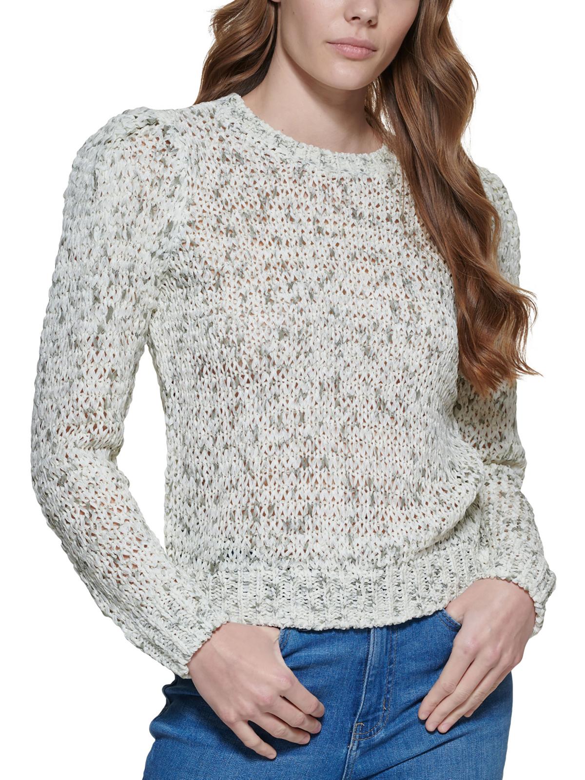 Womens Speckled Pullover Crewneck Sweater