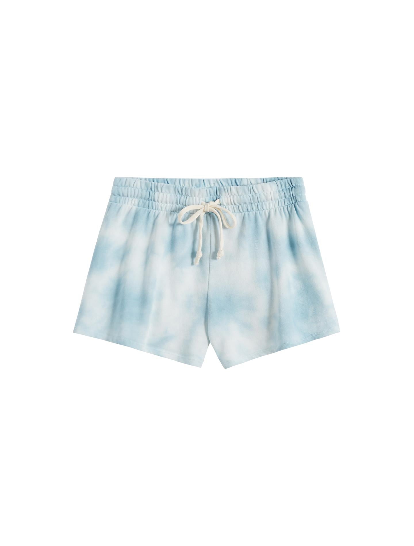 Cozy Terry Shorts (Sky Blue Tie-Dye)