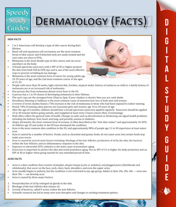 Dermatology (Facts) Speedy Study Guides  - E-Book and test bank