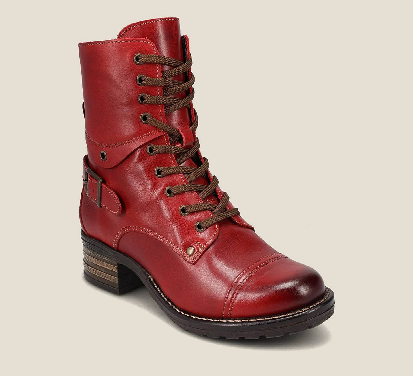 Women's Crave Leather Boots In Classic Red