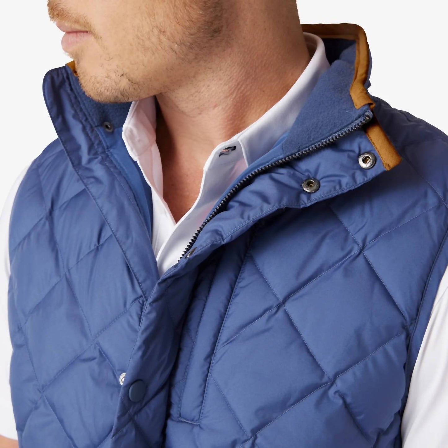 Belmont Quilted Vest In Coastal Fjord Solid