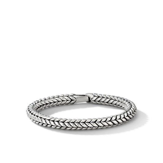 Chevron Bead Bracelet in Sterling Silver\, 8mm