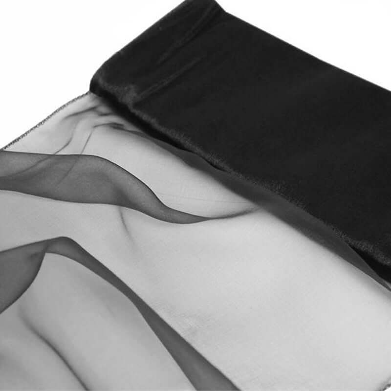 Black Sheer Chiffon Fabric Bolt, DIY Voile Drapery Fabric 12"x10yd