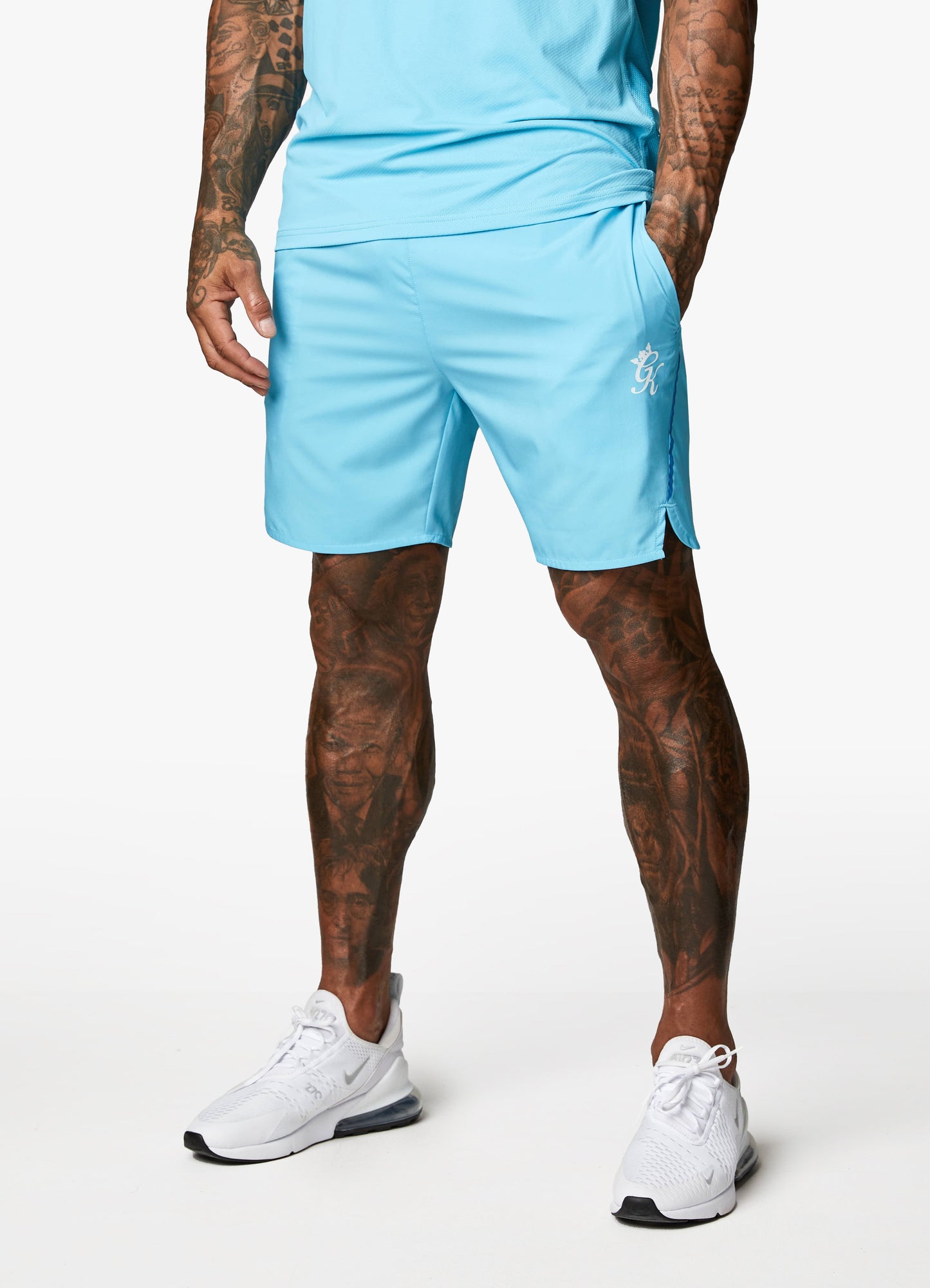 Gym King Contrast Flex 6" Short - Aqua/Blue