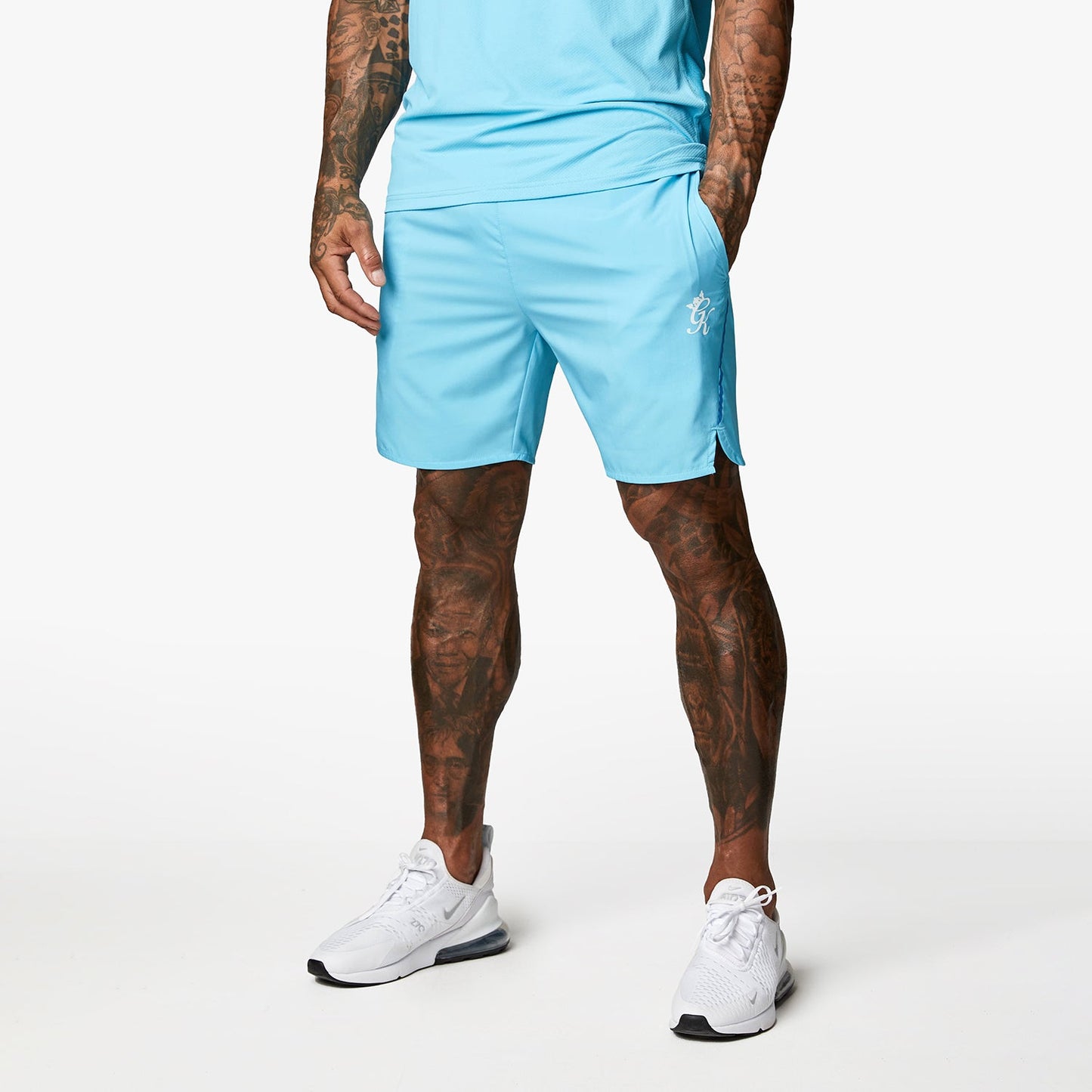 Gym King Contrast Flex 6" Short - Aqua/Blue