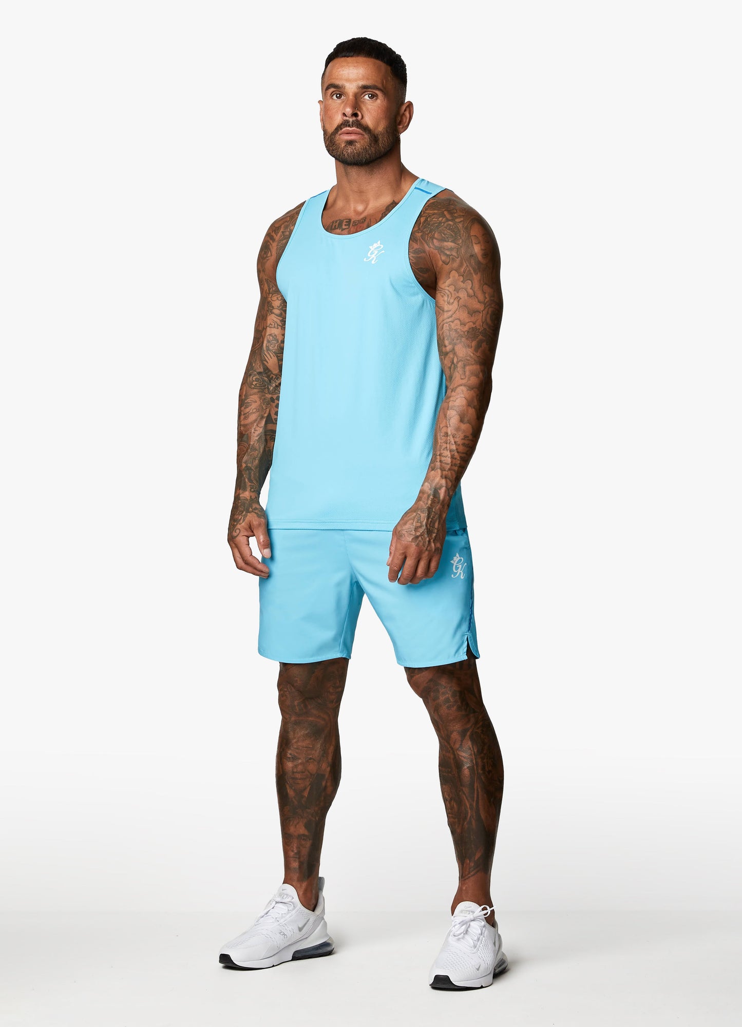 Gym King Contrast Flex 6" Short - Aqua/Blue