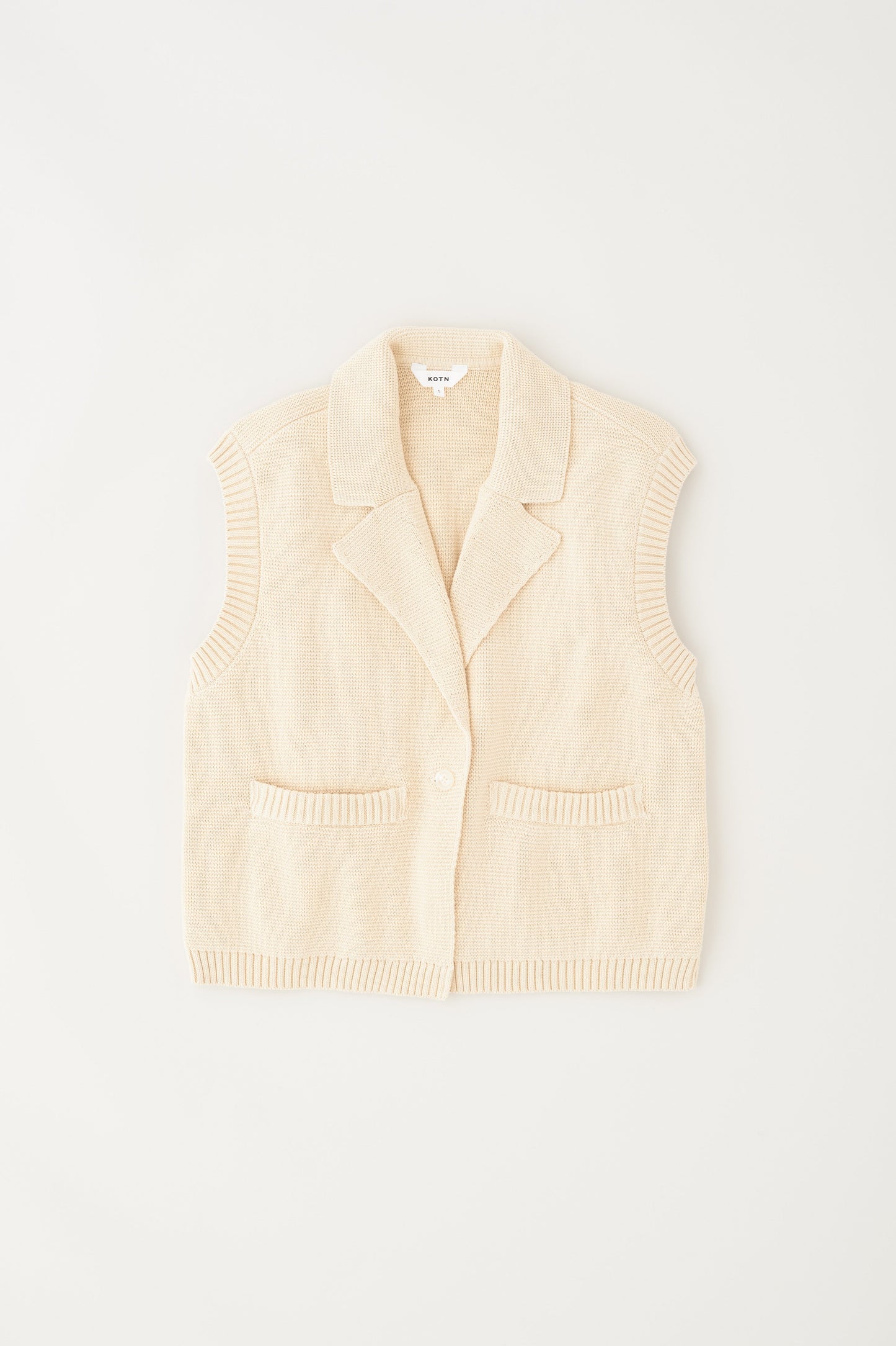 Women's Fine Knit Vest in Alabaster