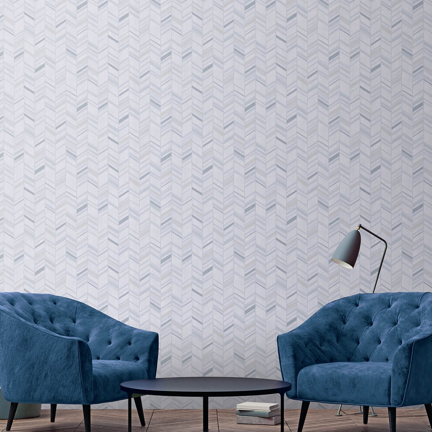 Glitter Chevrons Grey/Metallic Wallpaper from the Special FX Collection