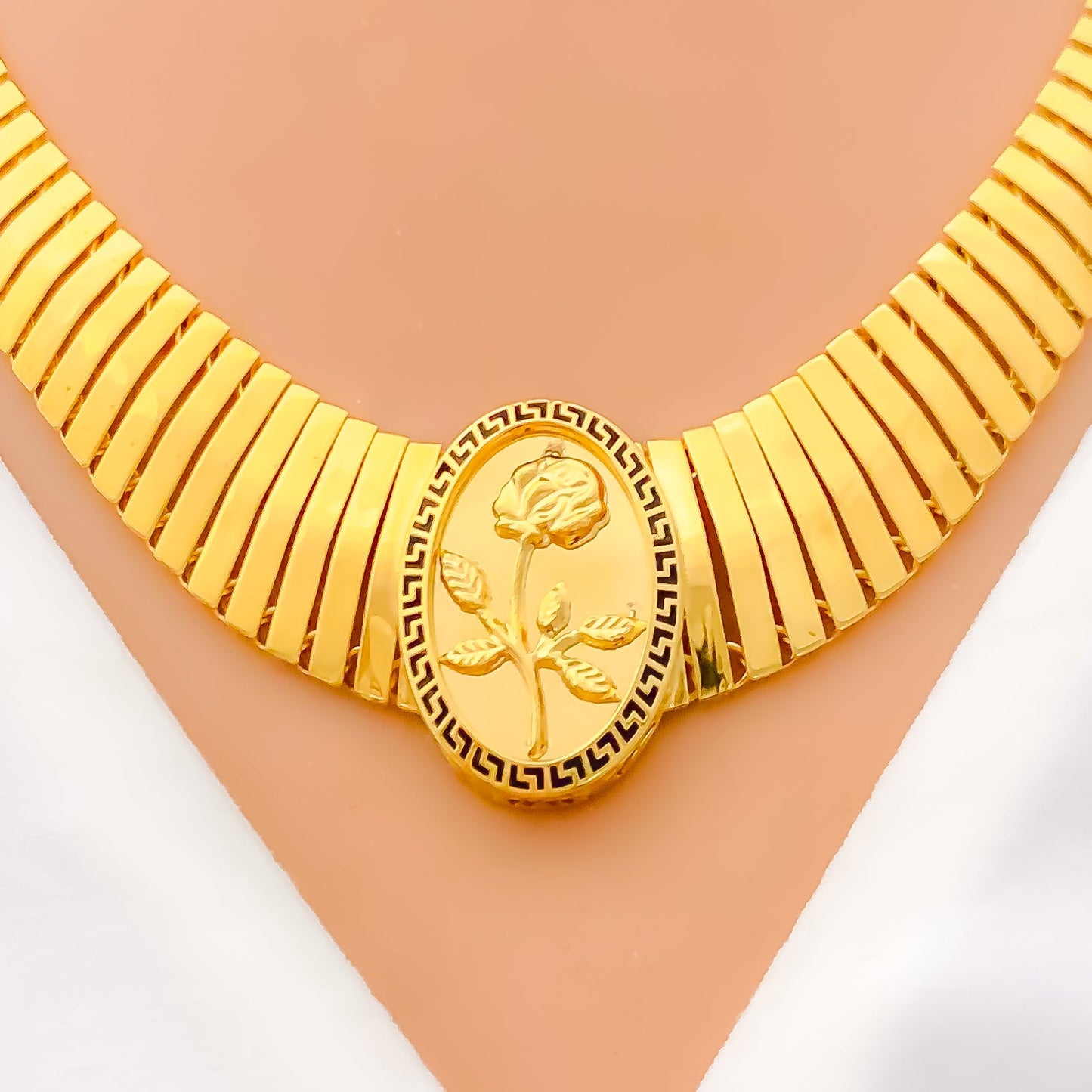 Dressy Floral 5-Piece 21k Gold Necklace Set