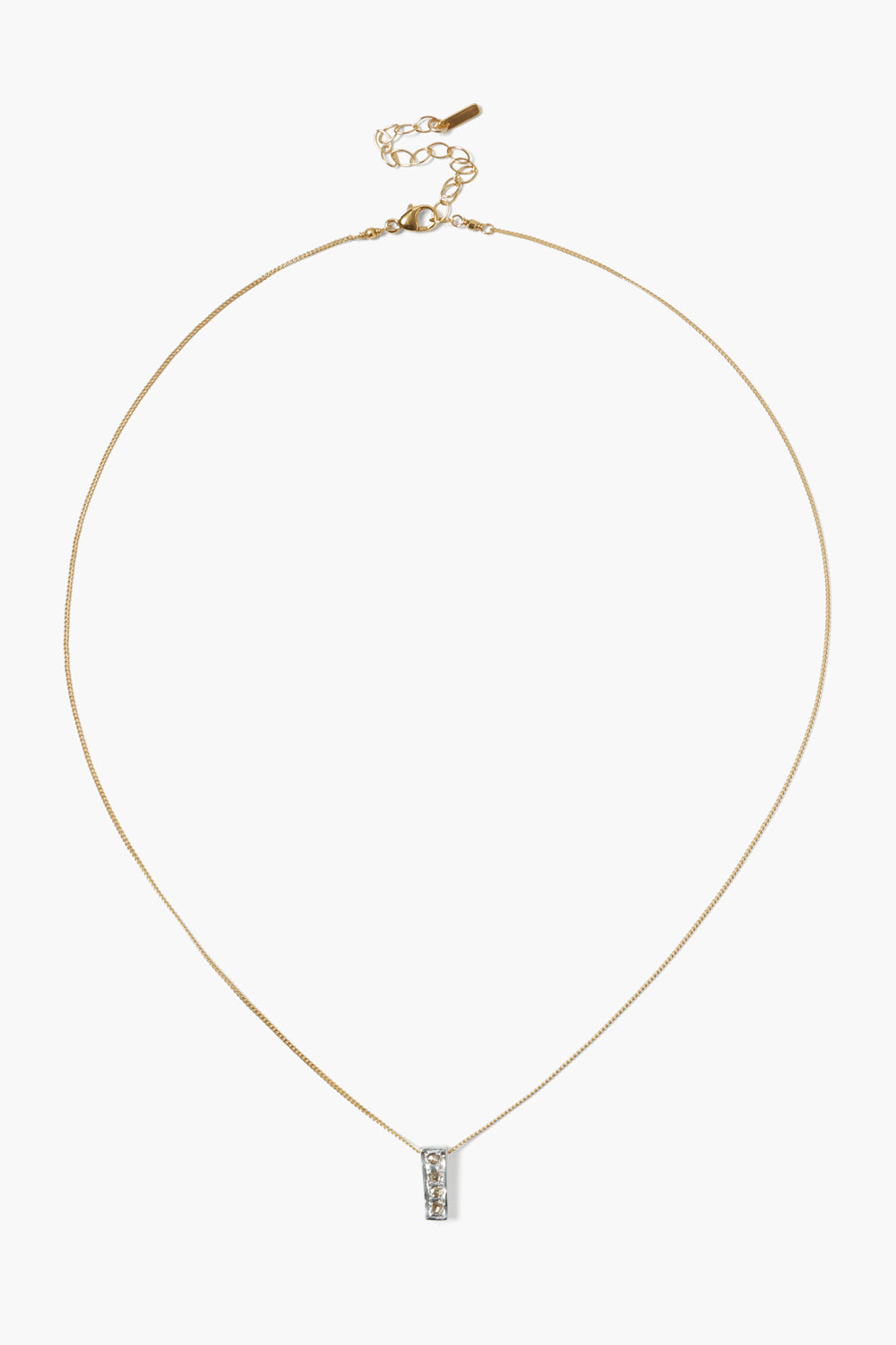 Bar Diamond Necklace Gold Mix