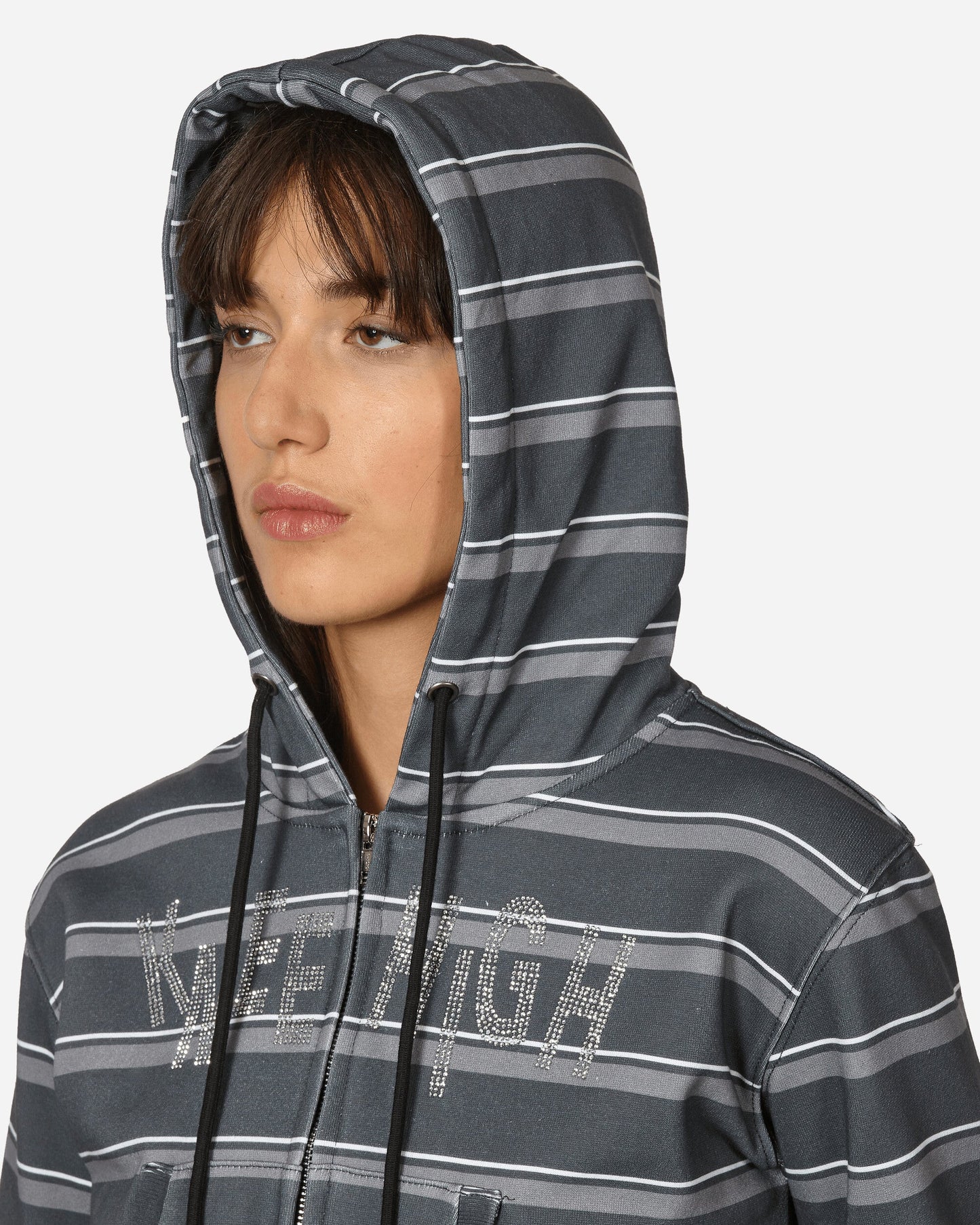 Striped Hoodie Grey