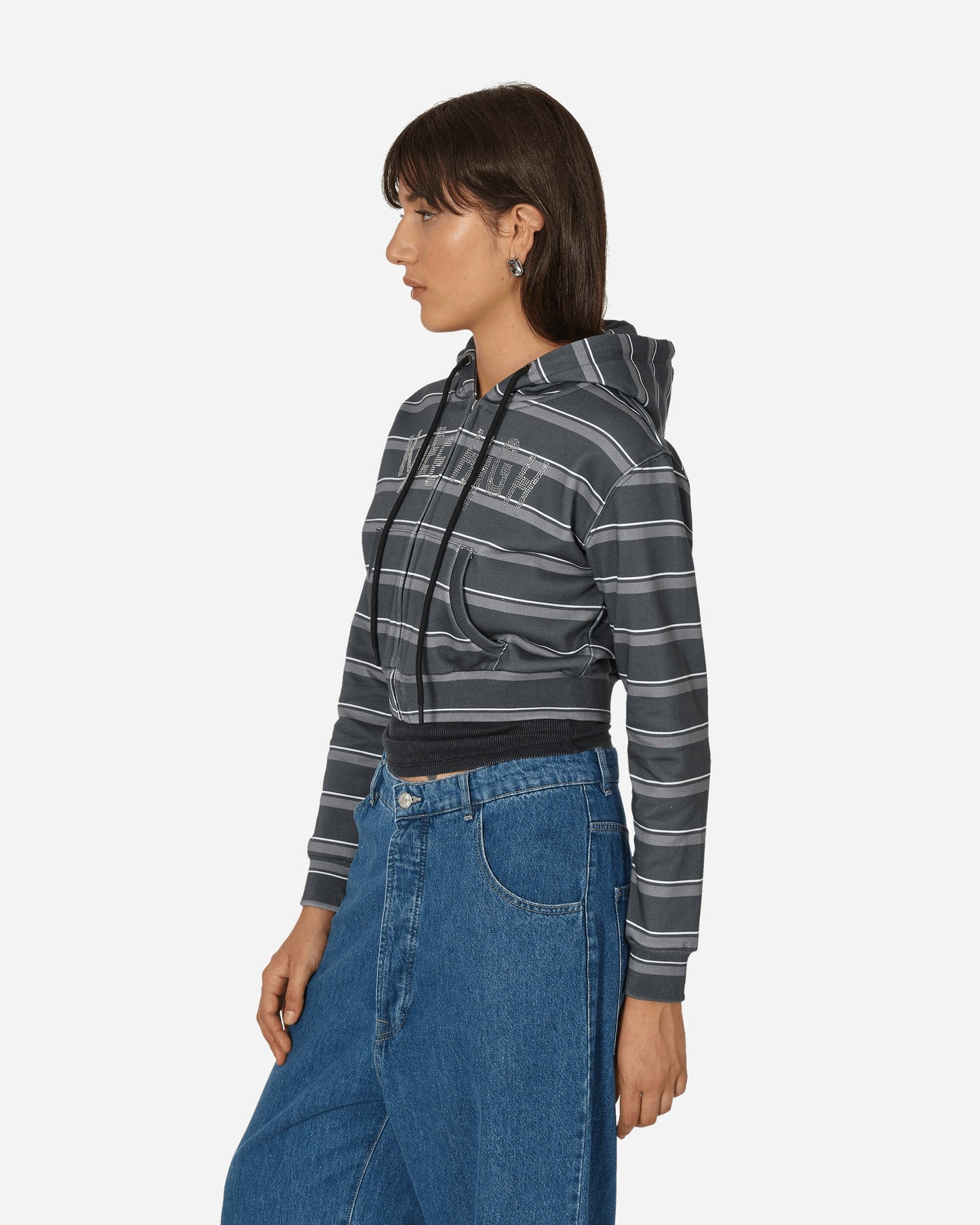 Striped Hoodie Grey