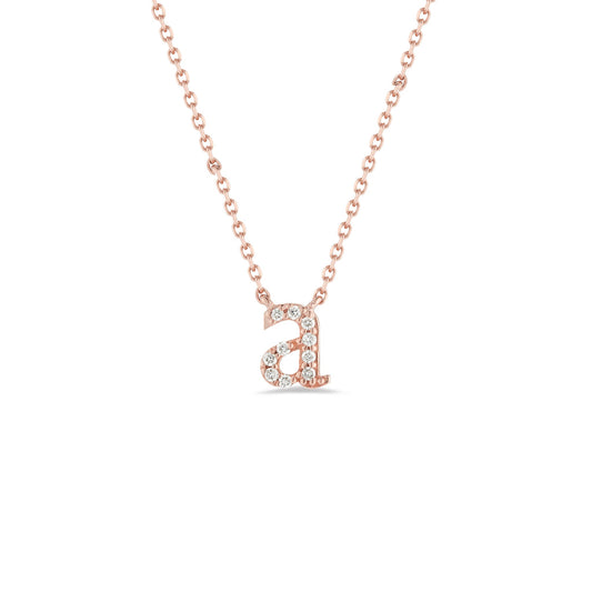 Diamond Mini Lowercase Initial Necklace