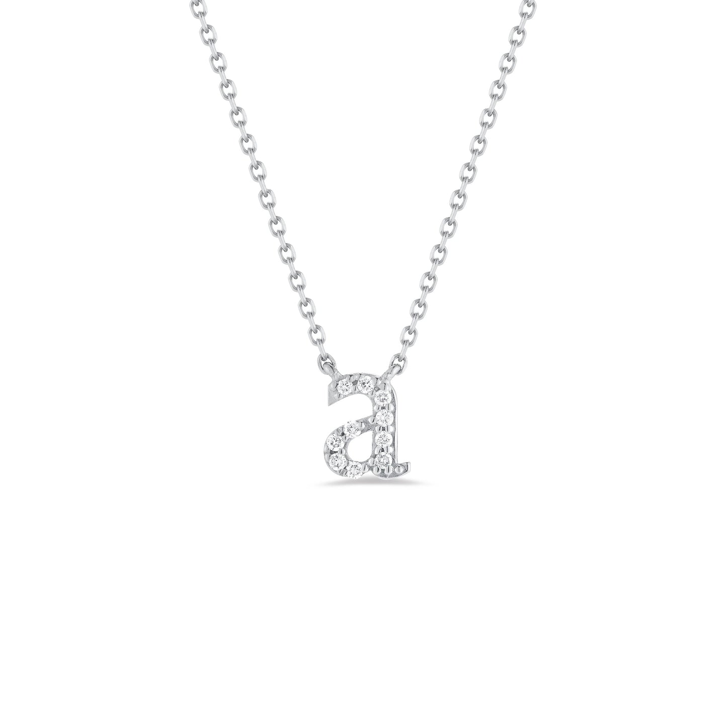 Diamond Mini Lowercase Initial Necklace