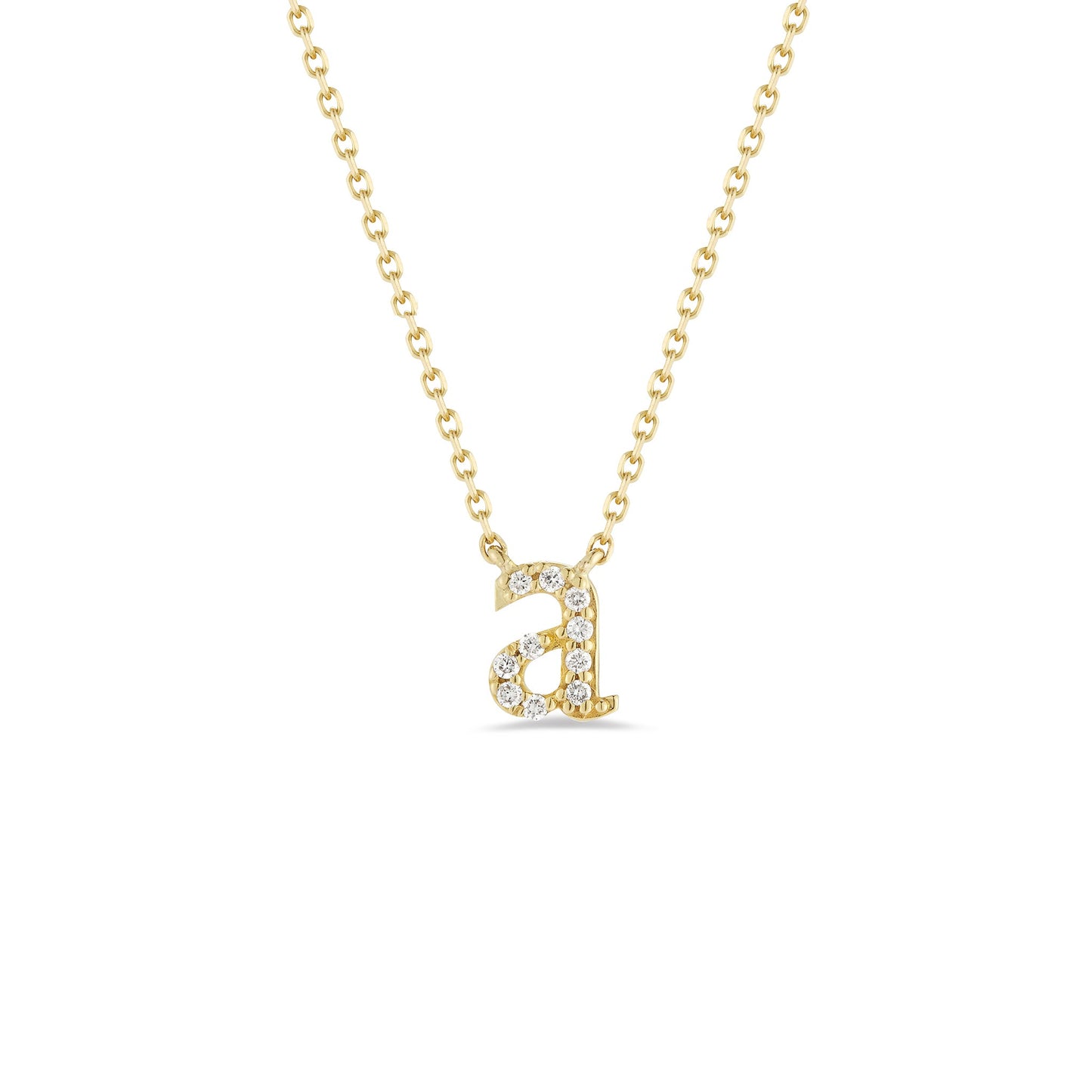 Diamond Mini Lowercase Initial Necklace