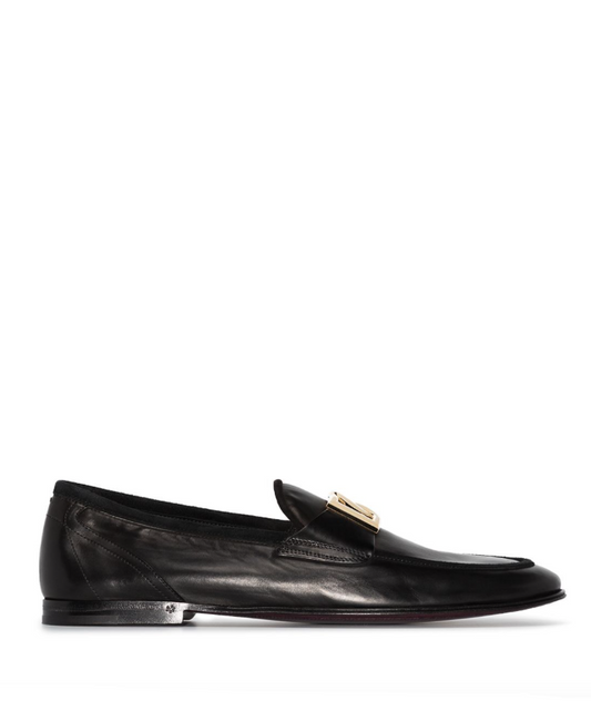 Dolce & Gabbana Interlocking DG-plaque leather loafers