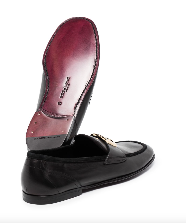 Dolce & Gabbana Interlocking DG-plaque leather loafers