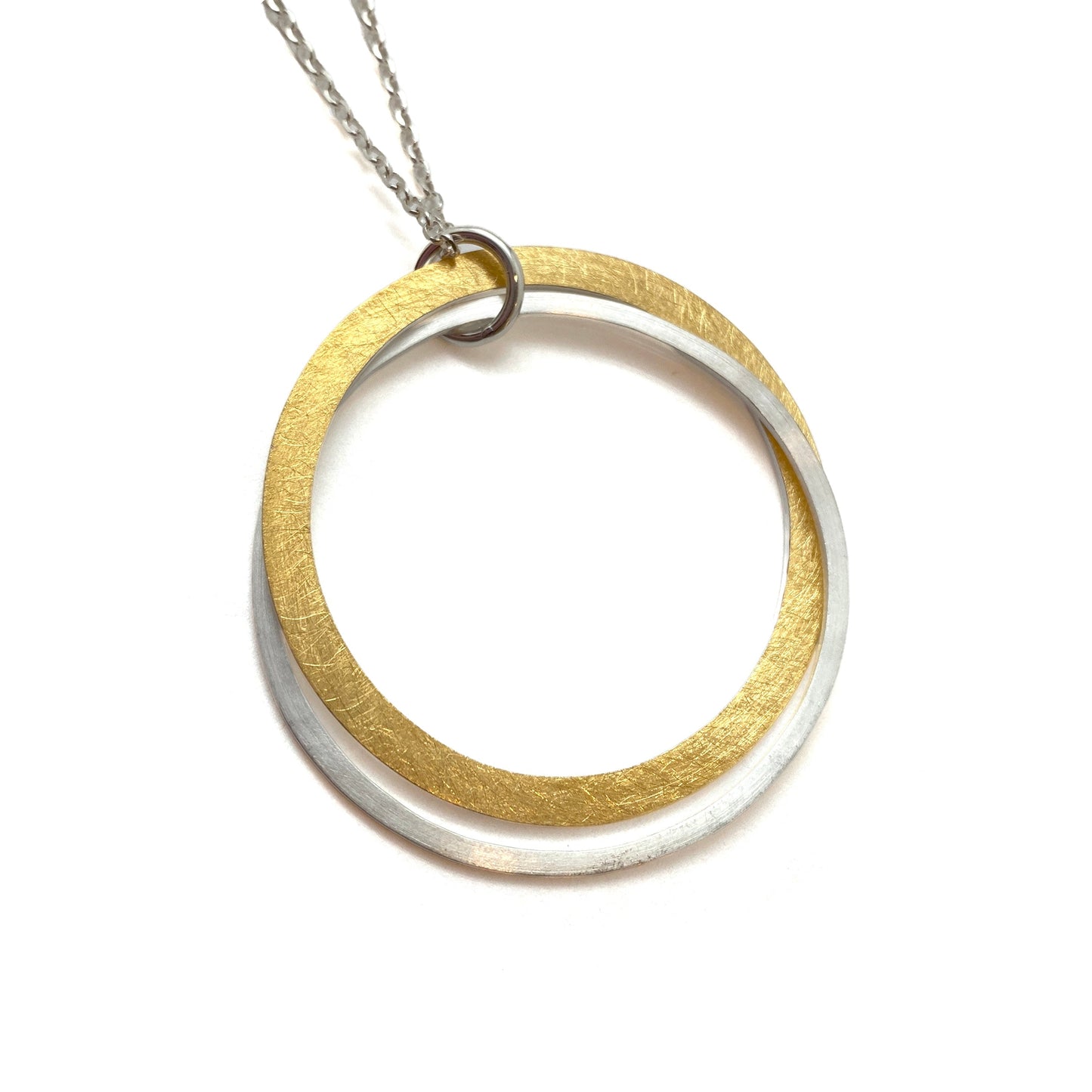 Silver and Gold Double Circle Pendant