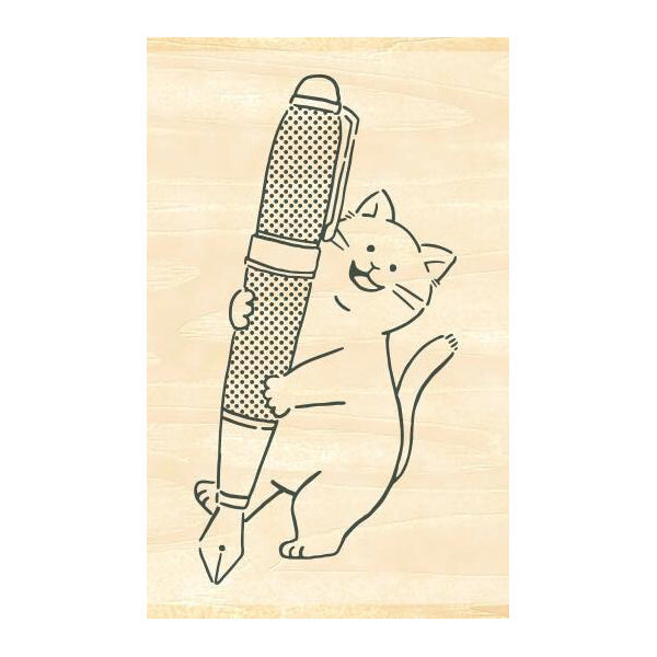 Beverly Ink Companion Stamp - Cat and Fountain Pen