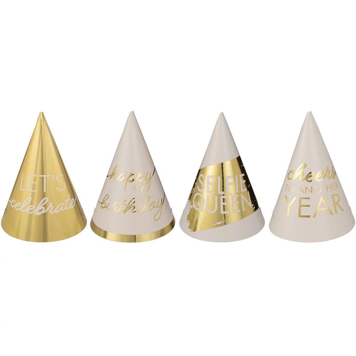 Golden Age Birthday Mini Cone Hats, 12 Count