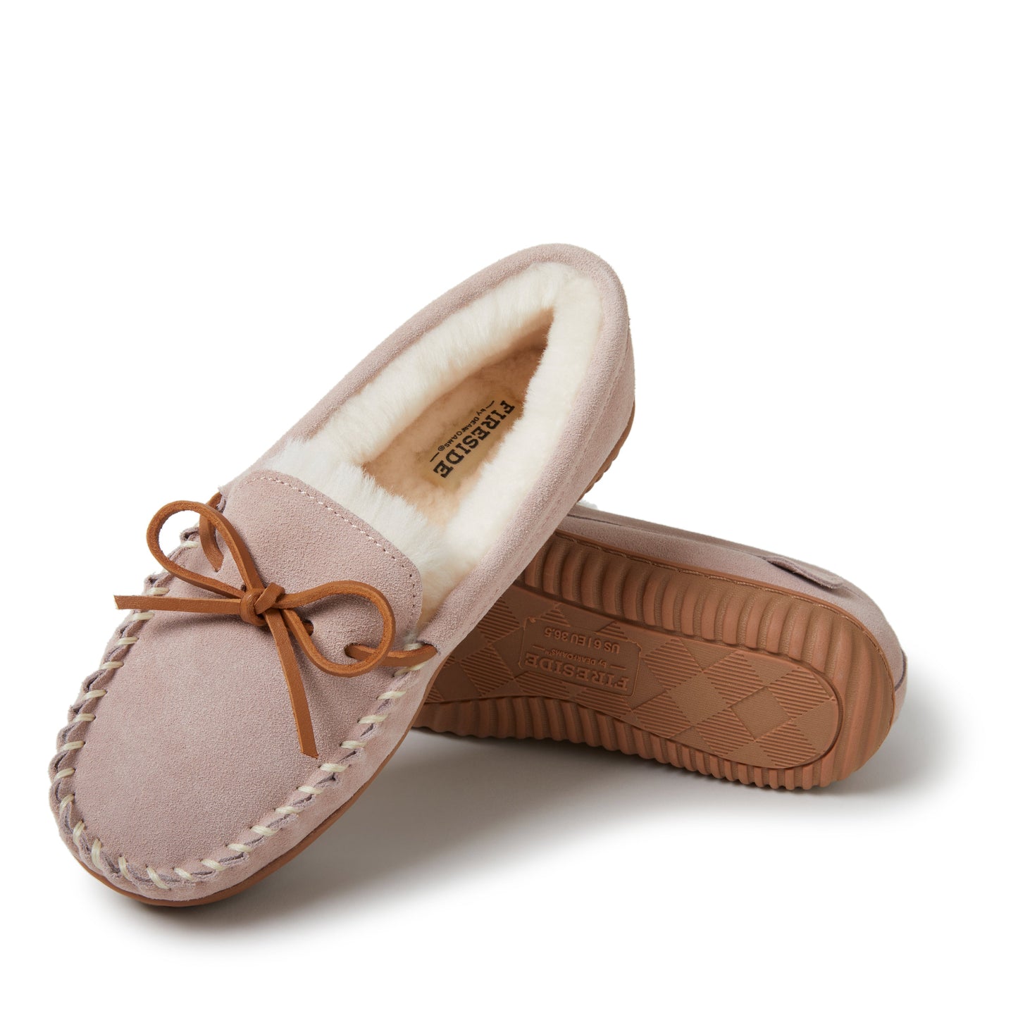 Fireside by Dearfoams Women's Alice Springs Shearling Water Resistant Indoor/Outdoor Moccasin Slipper