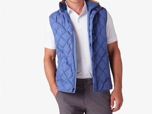 Belmont Quilted Vest In Coastal Fjord Solid