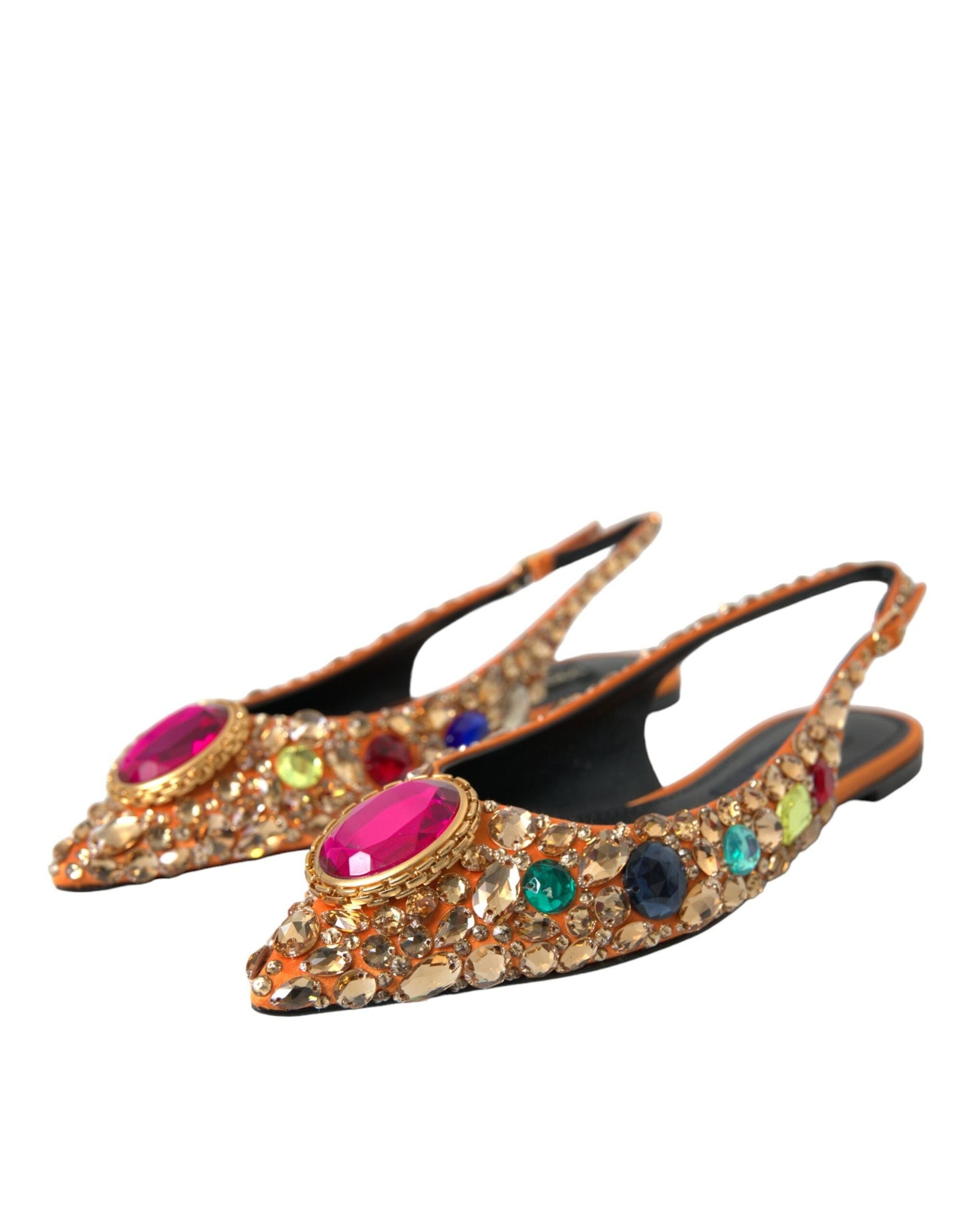 Dolce & Gabbana  Satin Crystals Flats Sandals Women's Shoes