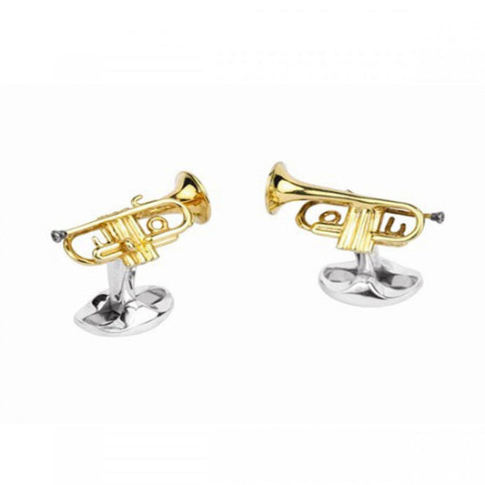 Sterling Silver Trumpet Cufflinks